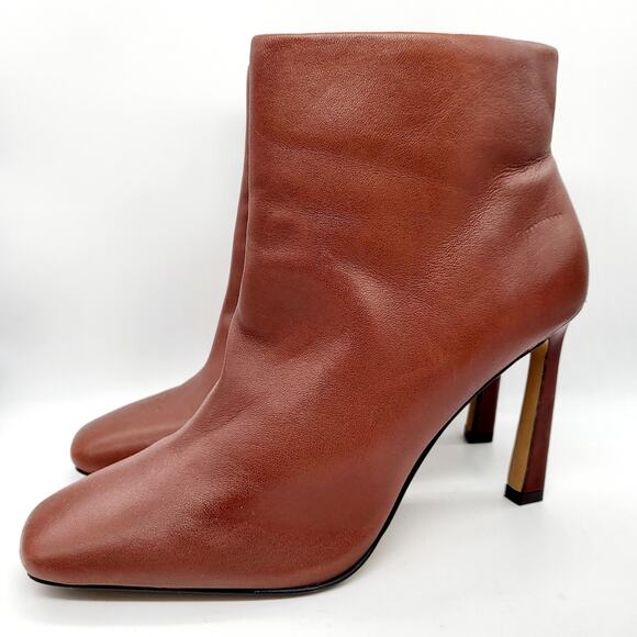 Vince Camuto Taileen Brown Genuine Leather Square Toe Ankle Booties Women’s 6.5 - Picture 2 of 9